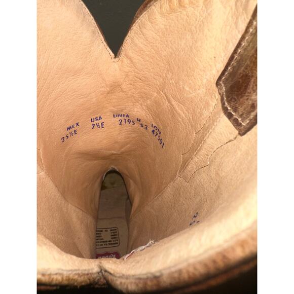 Rudel Brown Embroidered Western Pointed Toe Heeled Boots Style 2195 Size 7.5 E - Picture 10 of 10